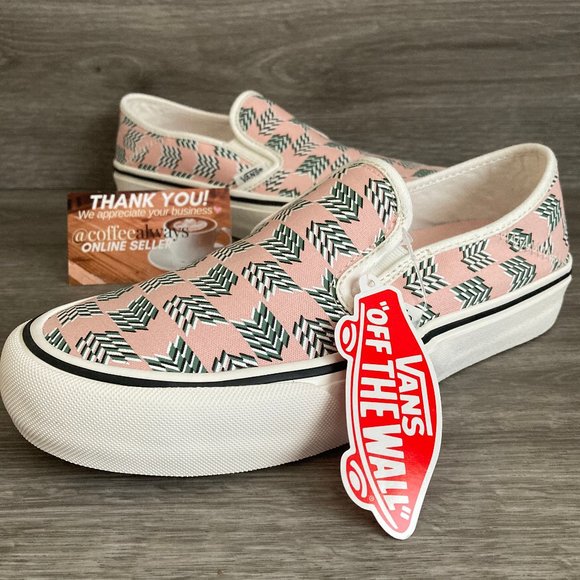 Vans Slip-On SF Mod Checkerboard Pink Green NWB - Picture 3 of 11